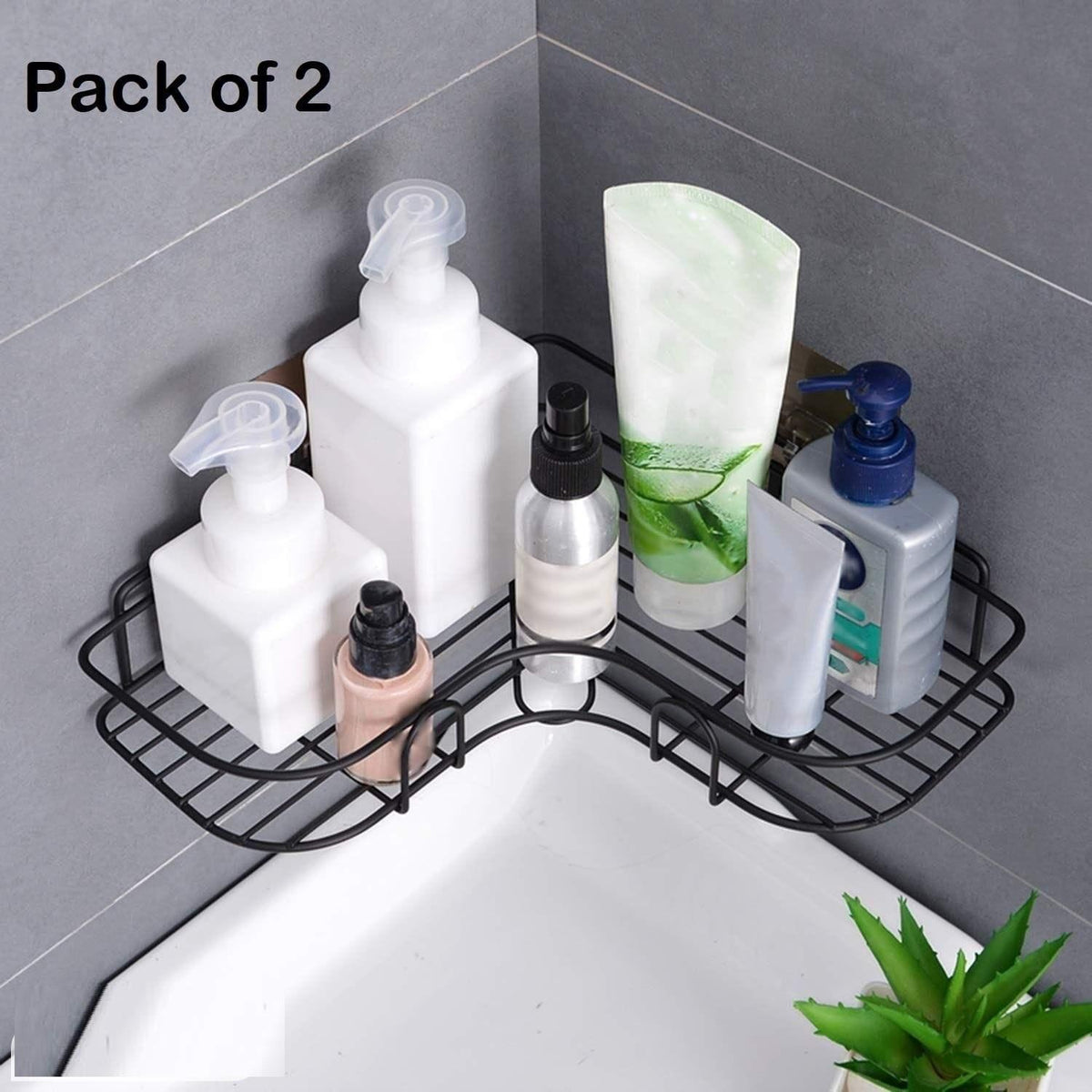 Corner Rack-Stainless Steel Self Adhesive Bathroom Shelf Corner Rack for Kitchen & Bathroom Shelves Bathroom