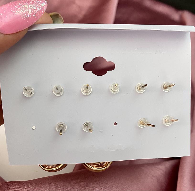 Gold plated 6 Pair Gorgeous Hoop and Stud Earrings For Women and Girls